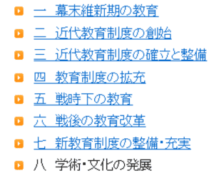 学制百年史の紹介リンク集から文部科学省