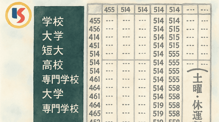 時刻表のような学校案内